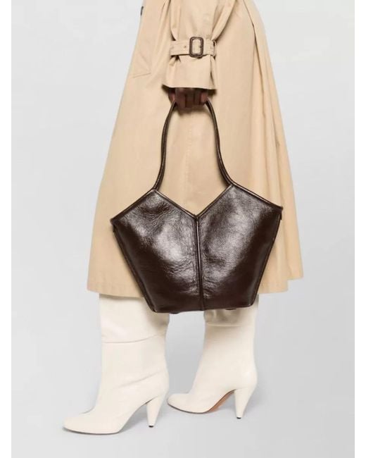 Hereu Black Calella Small Leather Shoulder Tote Bag