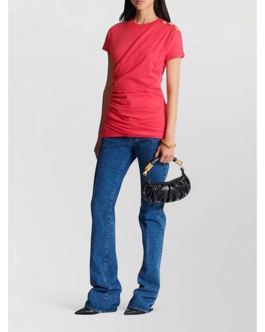 Balmain Pink Cotton Short-Sleeve T-Shirt