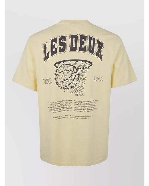 Les Deux Natural Brady Hoop Graphic Print Crew Neck T-Shirt for men