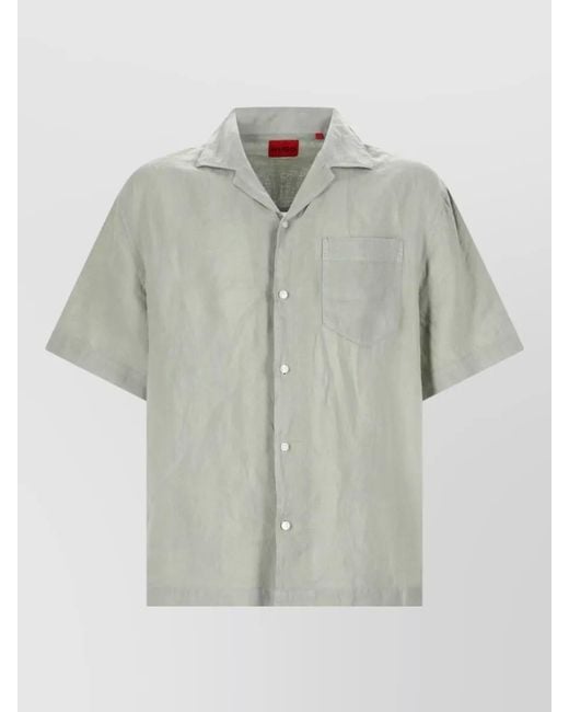HUGO Gray Short Sleeve T Shirt Chest Pocket Design for men