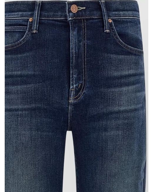 Mother Blue Denim Wide-Leg Trousers