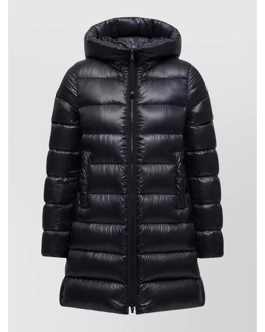 Moncler Black Suyenne Hooded Mid Length Down Coat