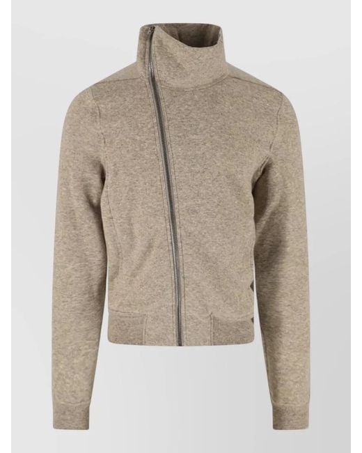 Rick Owens Natural High Collar Casual Jacket Long Sleeves for men