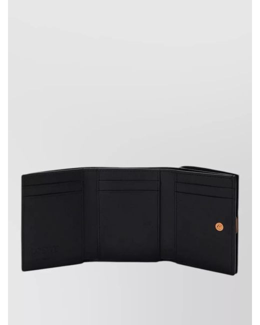 Loewe Black Trifold Wallet Featuring Iconic Anagram Motif