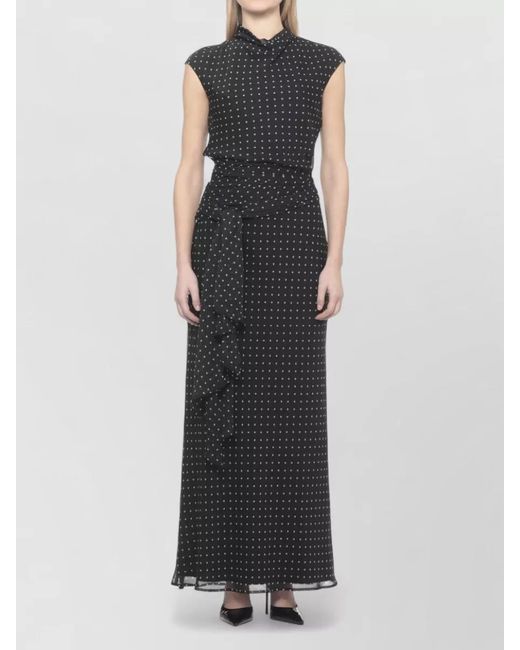 ROTATE BIRGER CHRISTENSEN Black Floral-Print Sleeveless High-Neck Maxi Dress