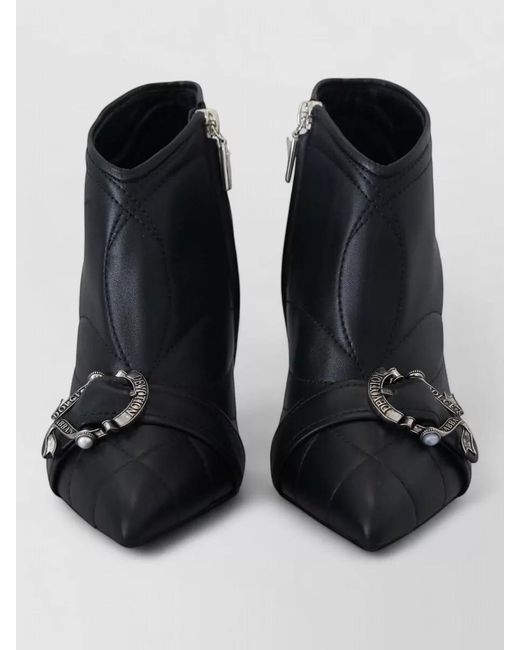 Dolce & Gabbana Black Leather Quilted Buckled Ankle Boots