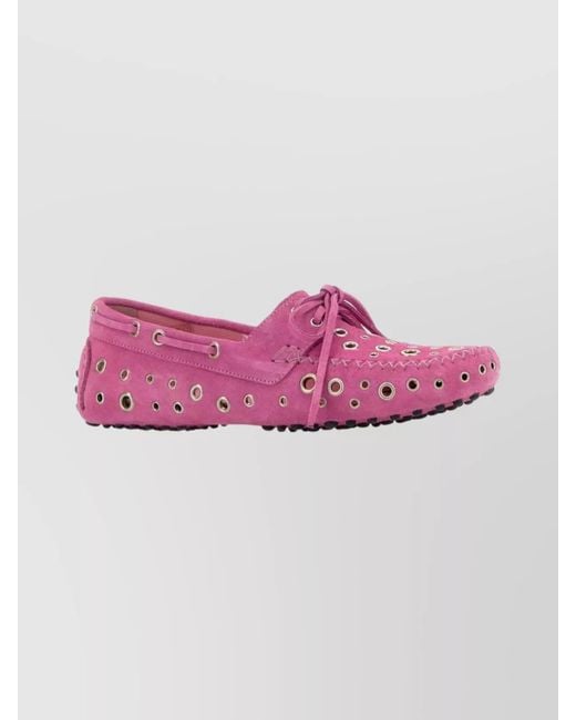 GIMAGUAS Pink Suede Leather Loafers