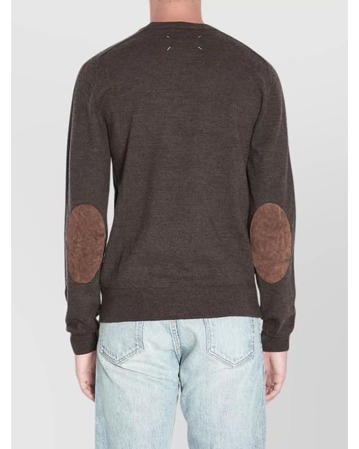 Maison Margiela Black Wool Sweater Signature Patches for men