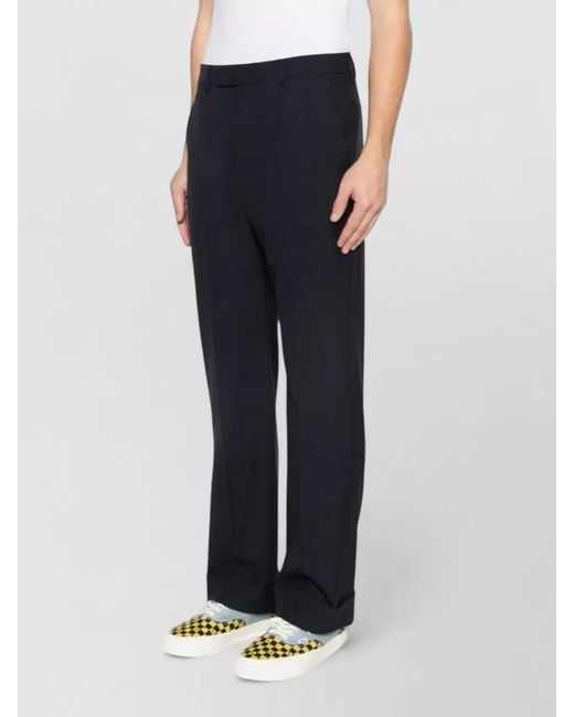 Valentino Garavani Blue Wool Straight-Leg Trousers for men