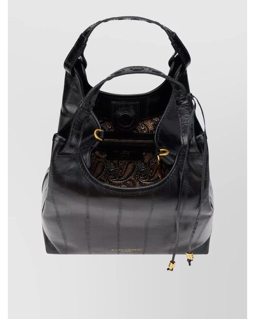 Gianni Chiarini Black Hobo Shoulder Bag Adjustable Strap Hardware
