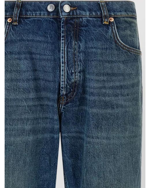 Department 5 Blue Musso Jeans Straight Fit Belt Loops Five Pockets for men
