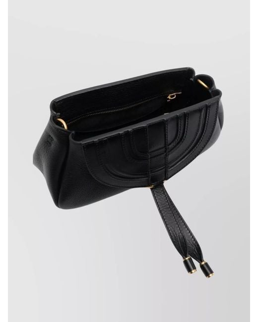 Chloé Black Marcie Calf Leather Shoulder Bag