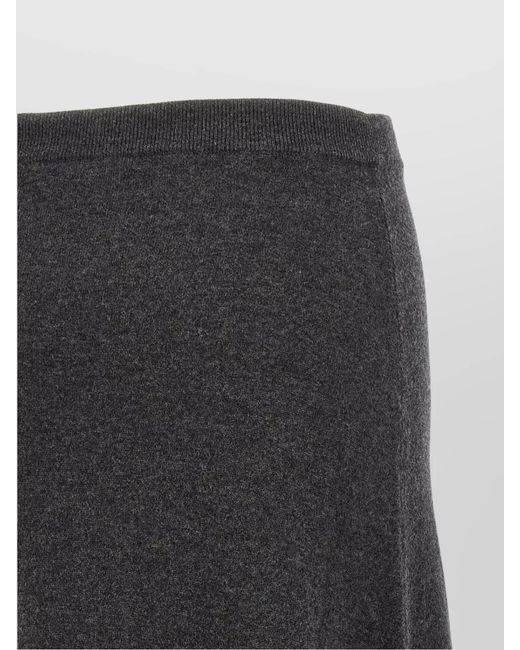 Balenciaga Black Wool Straight Maxi A-Line Skirt