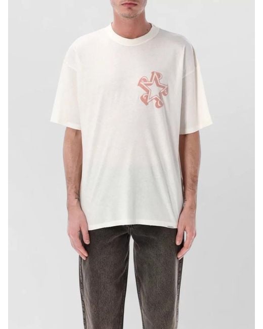 Represent White Initial Star Graphic Crew Neck T Shirt for men