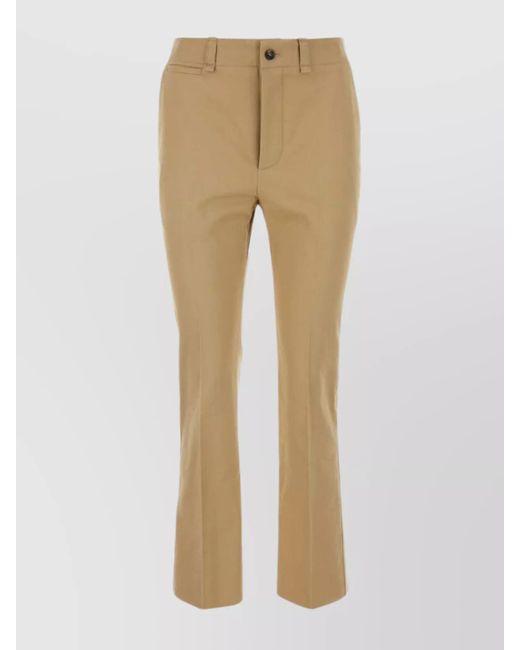 Saint Laurent Natural Cotton Straight-Leg Trousers