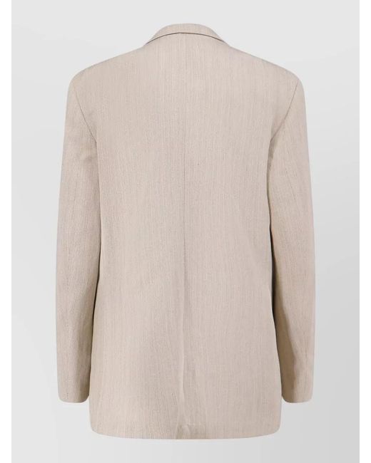 Alysi Natural Viscose Linen Single Breasted Long Sleeve Blazer