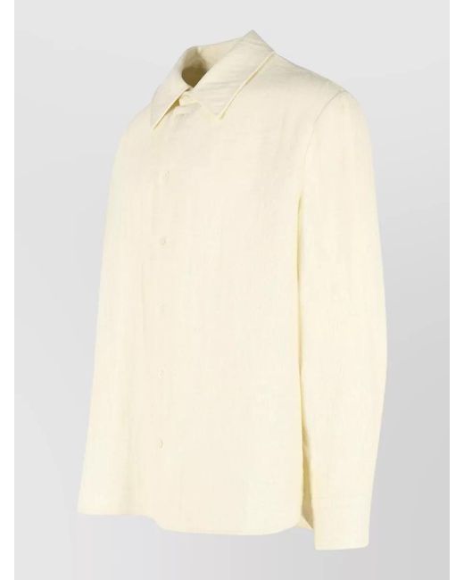 Séfr Natural Wes Cotton Linen Long Sleeve Shirt for men