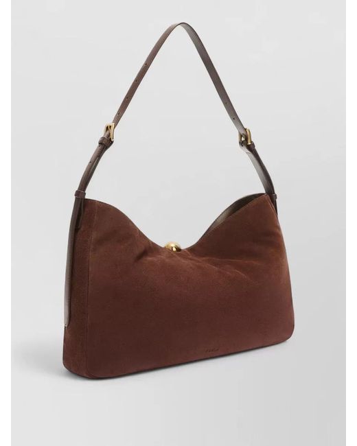 Furla Brown Sfera L Shoulder Bag Adjustable Strap Fringe