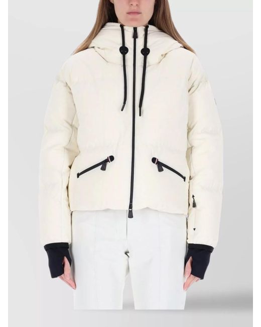 Moncler Natural Allesaz Ski Down Jacket With Hood