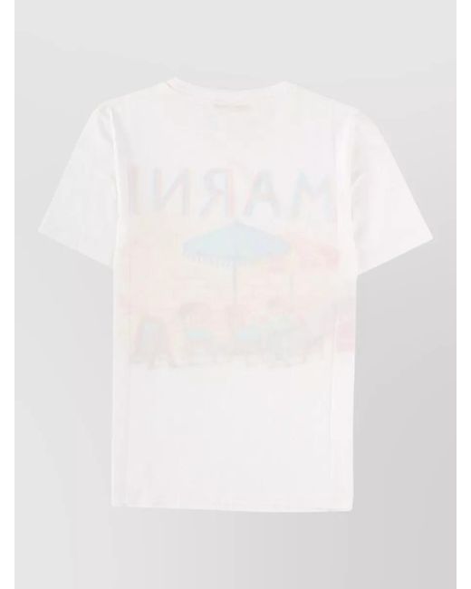 Marni White Regular-Fit Cotton Printed T-Shirt