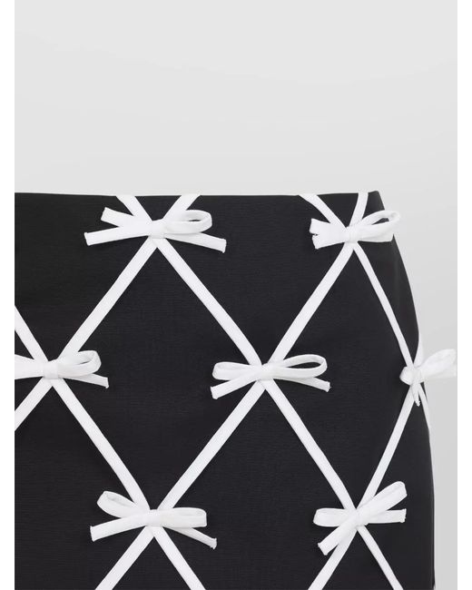 Moschino Black Virgin Wool Bow-Appliqué Mini Skirt