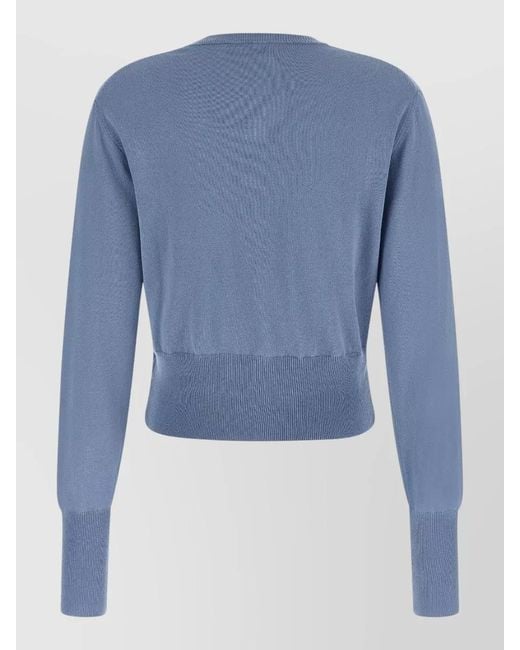 Vivienne Westwood Blue Bea Cropped Cardigan Crew Neck