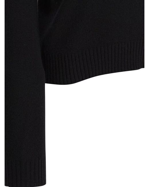 Lisa Yang Black Cashmere Ribbed Crewneck Sweater