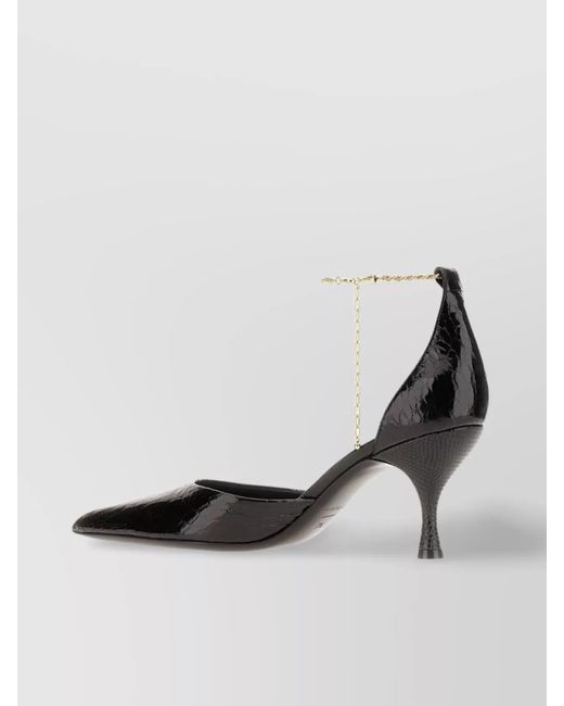 Ferragamo Multicolor Leather Crocodile Embossed Patent Pumps