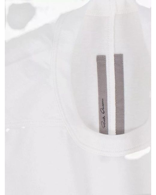Rick Owens White Crew Neck Short Sleeve Plain T Shirt for men