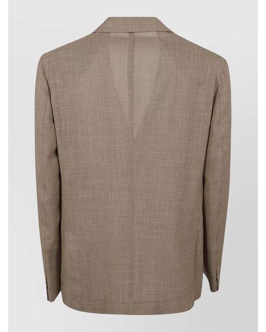 Eleventy Natural Tailored Jacket Single Vent Notch Lapel for men