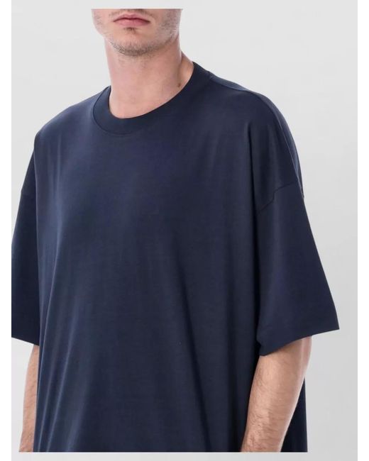 Dries Van Noten Blue Cotton Oversized Crew Neck T-Shirt for men