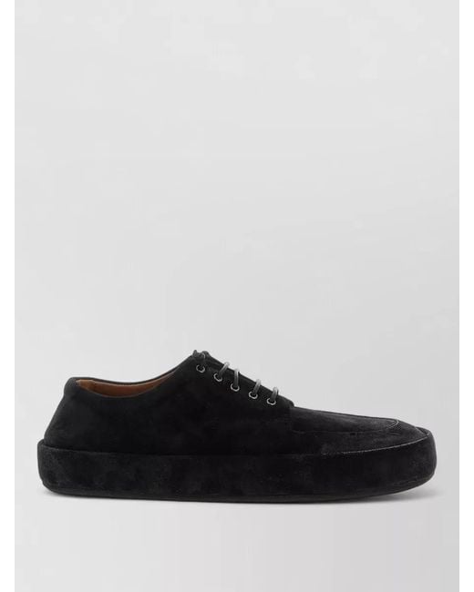 Marsèll Black Cassapelle Suede Derby Shoes Rubber Sole for men
