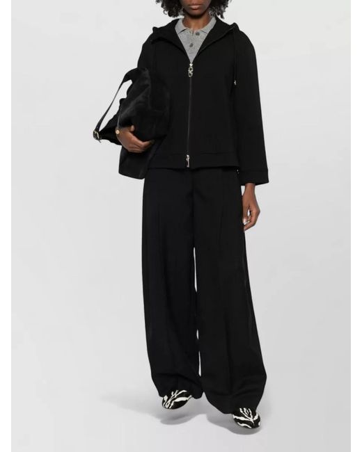 Emporio Armani Black Cotton Zip-Up Fitted Jacket