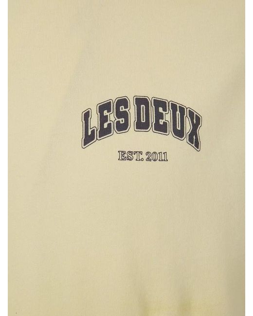 Les Deux Natural Brady Hoop Graphic Print Crew Neck T-Shirt for men