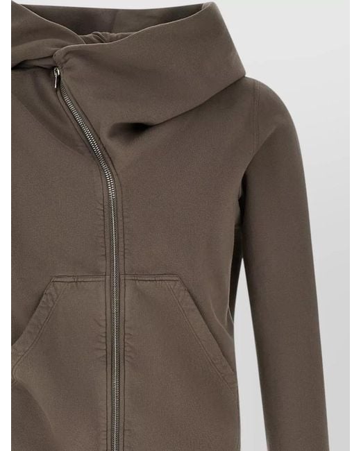 Rick Owens Gray Mountain Hooded Jacket Casual Long Sleeves for men