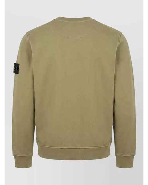Stone Island Green Regular Fit Crew Neck Long Sleeve Top for men
