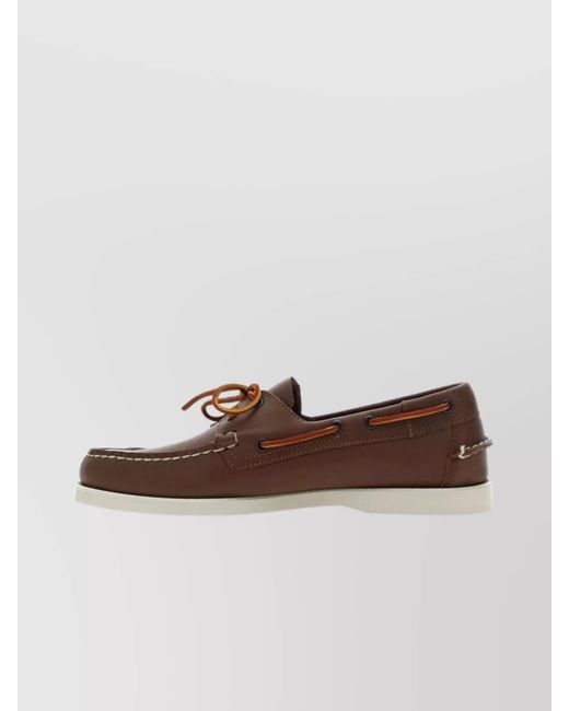 Sebago Brown Portland Docksides Loafers Side Lace for men