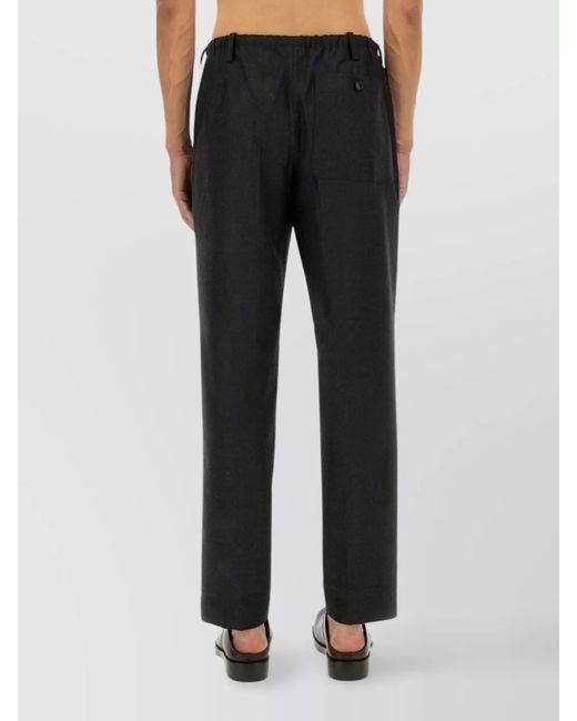 Dries Van Noten Black Wool Straight-Leg Trousers for men