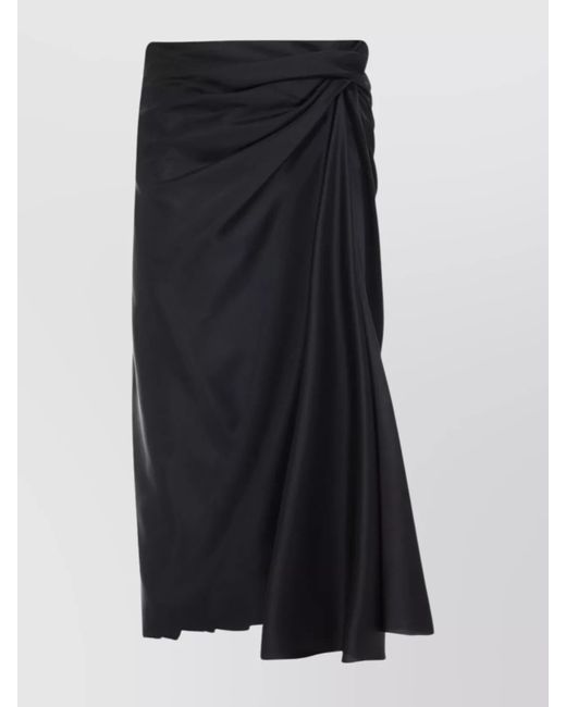 Balenciaga Black Draped Skirt
