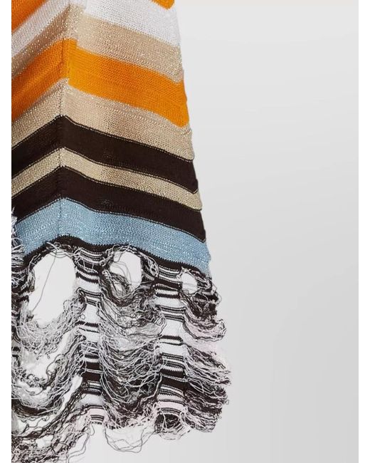 Jucca White Boat Neck Knit Chevron Pattern Long Sleeves