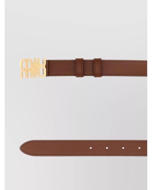 Miu Miu Brown Versatile Adjustable Leather Belt