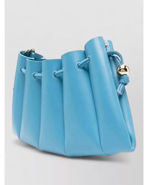 THEMOIRÈ Blue Calipso Drawstring Crossbody Bucket Bag