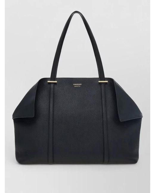 Ferragamo Black Trifolio Tote Bag