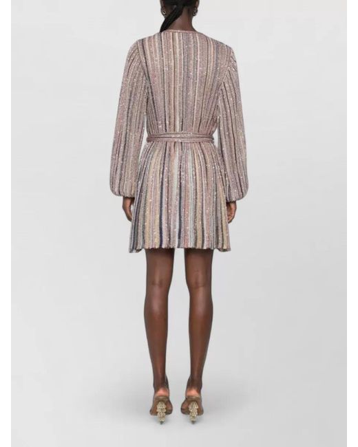 Missoni Multicolor Embroidered Zigzag Knit Mini Dress