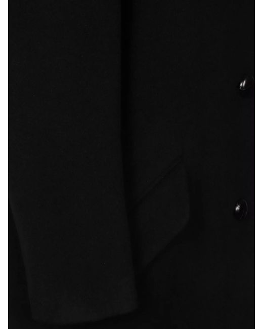 Isabel Marant Black Long Wool Coat Featuring Button Detailing
