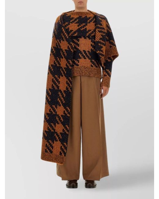 Dries Van Noten Brown Wool Scarf for men