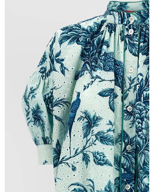 F.R.S For Restless Sleepers Blue Cotton Floral-Print Maxi Dress