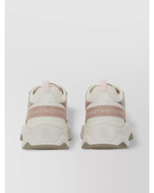 Stuart Weitzman Natural Leather Low Top Sneakers