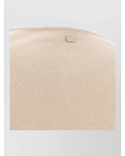 Agnona Natural Cashmere Asymmetric Boat Neck Sweatshirt