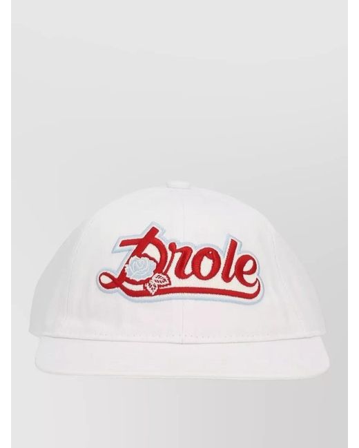 Drole de Monsieur Red Signature Baseball Hat Adjustable Strap Design for men
